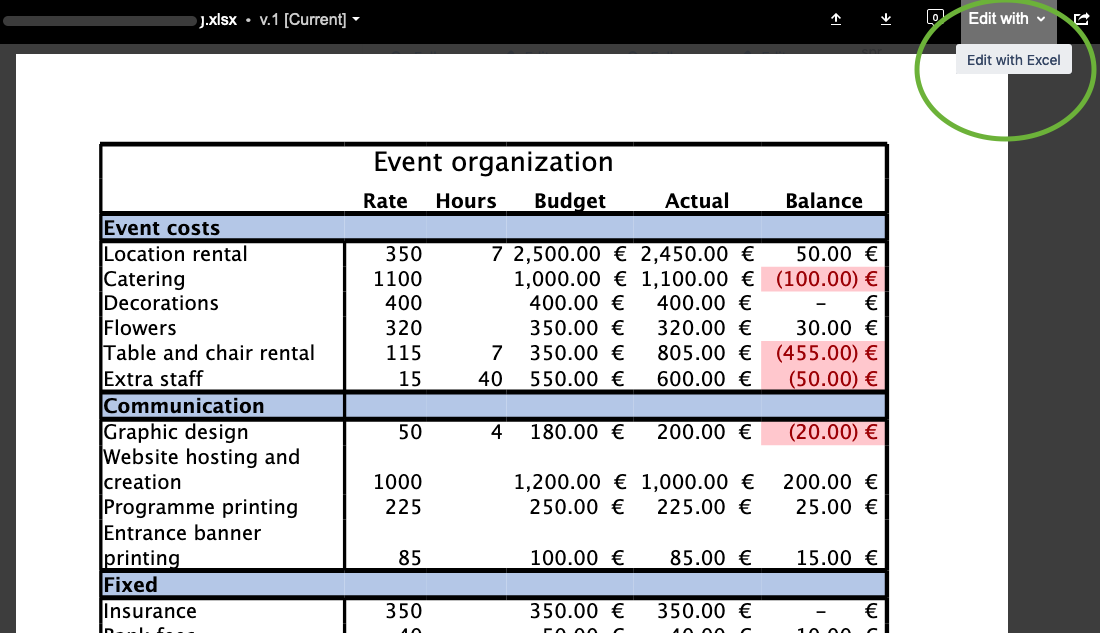 Excel edit with Atlassian Companion