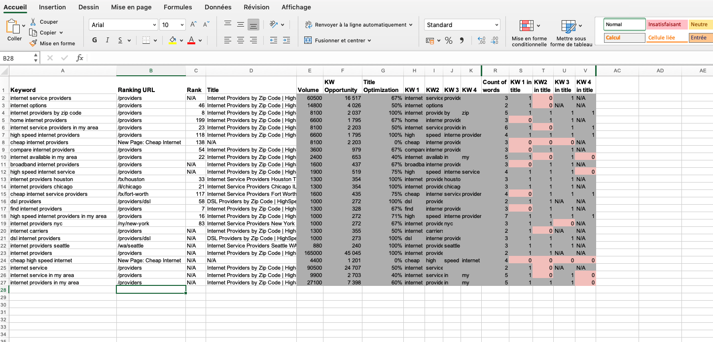 Example wide Excel sheet