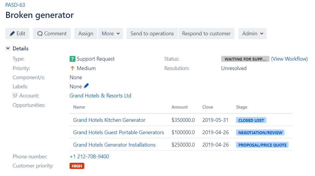 Integrating Salesforce data in Jira with Elements Connect