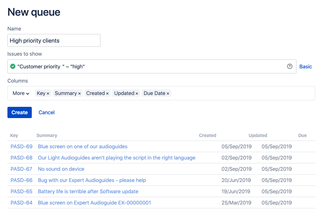 Elements Connect in JSD create Queue