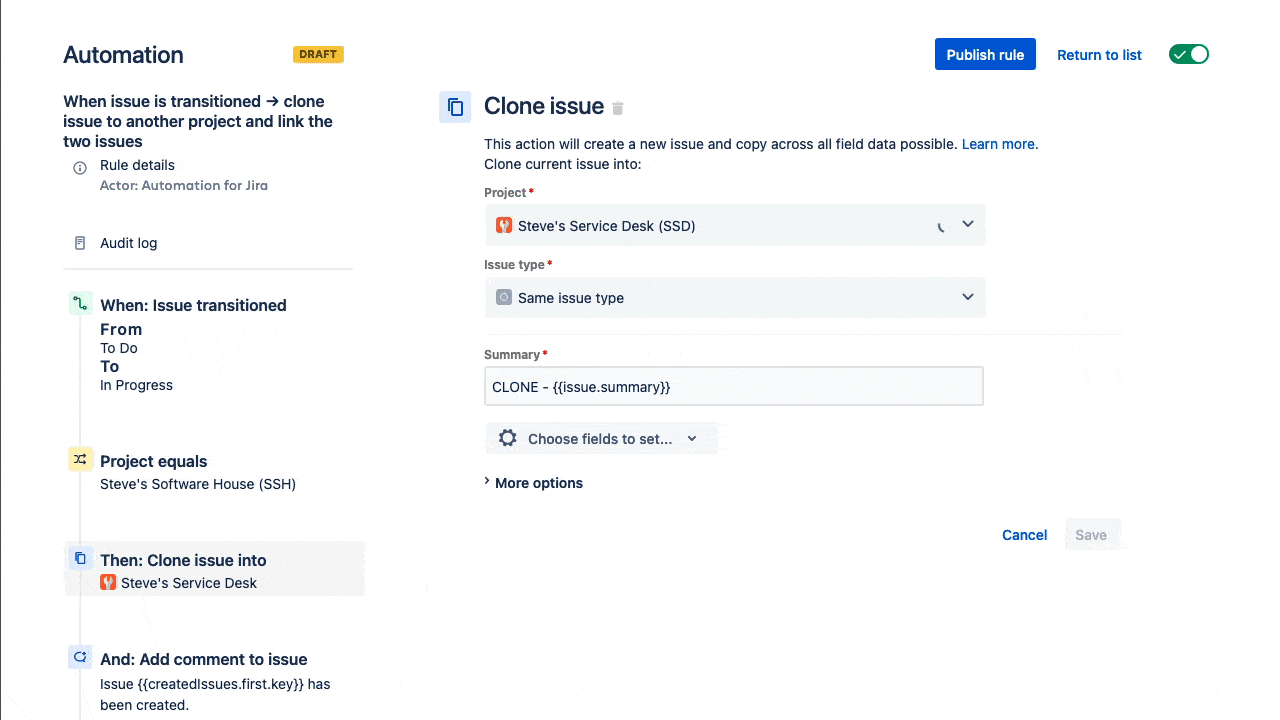 Automation for Jira field update