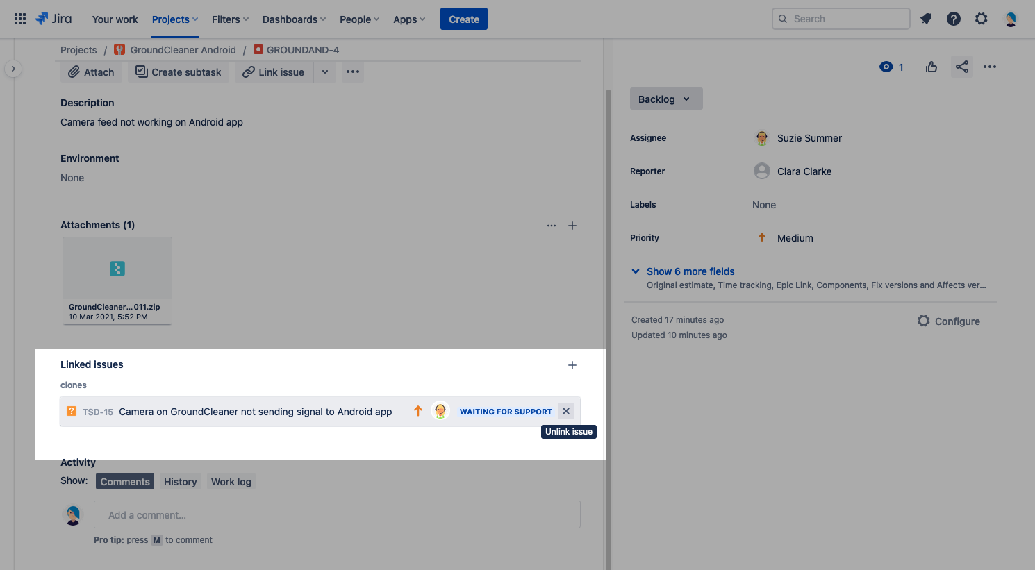 How to remove jira cloned link