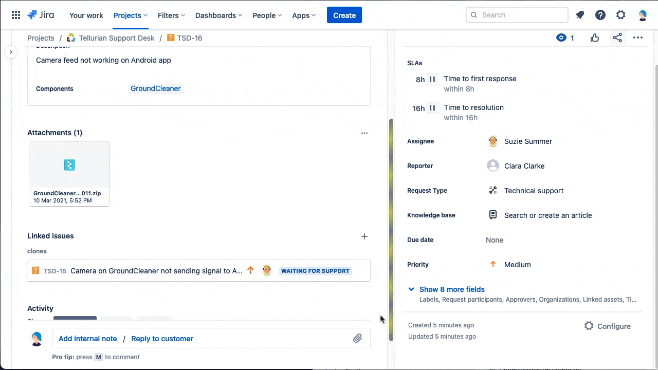 Move Jira issue with native functionality