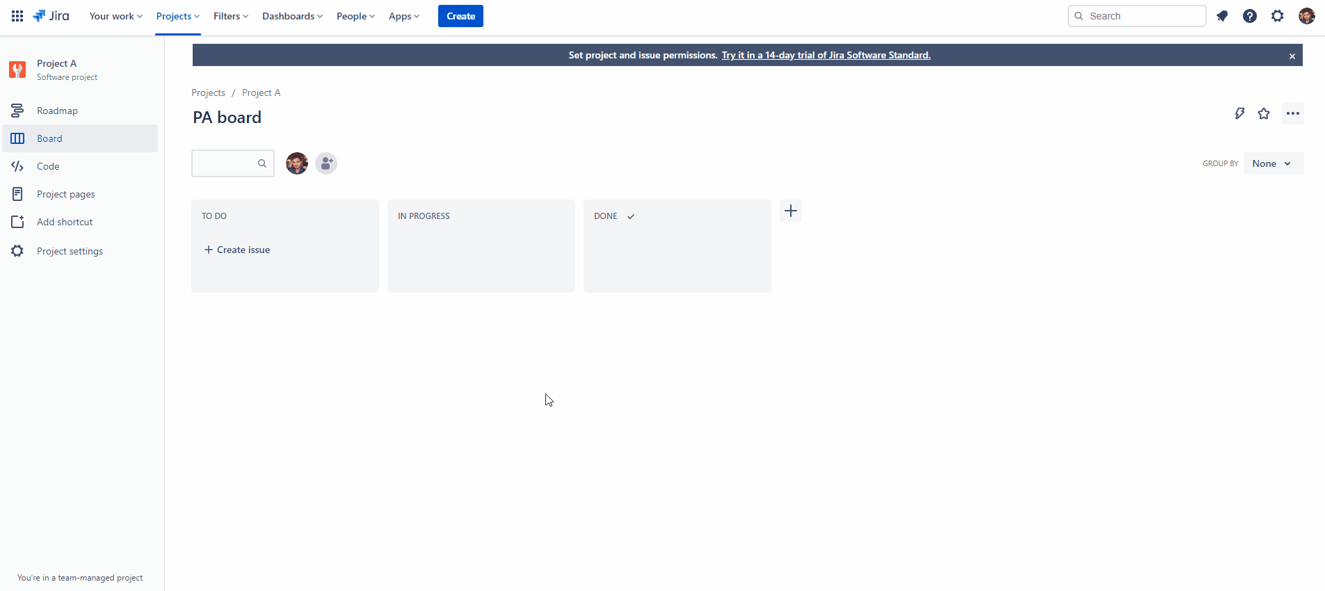 See Project pages from Jira Software