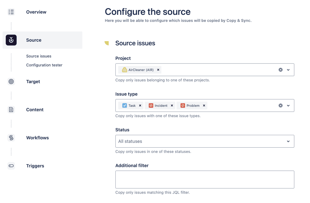 Elements Copy & Sync configuration