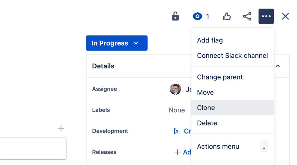 Clone an issue in Jira