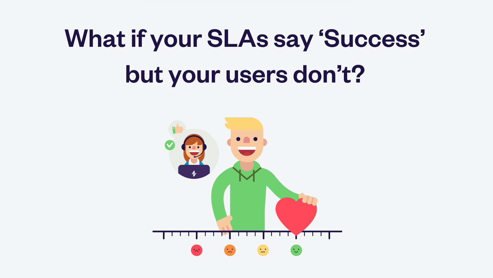 SLAs success versus user satisfaction infographic.