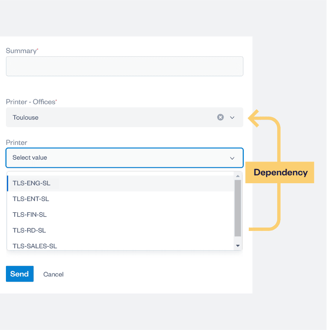 Cascading dependencies are supported with Elements Connect.